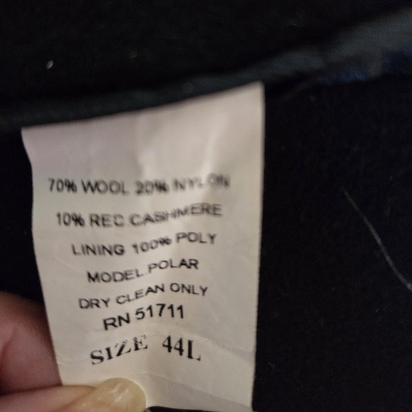 Mens Calvin Klein Black Wool Cashmere Blend 3/4 Coat 44L Overcoat - Picture 6 of 6